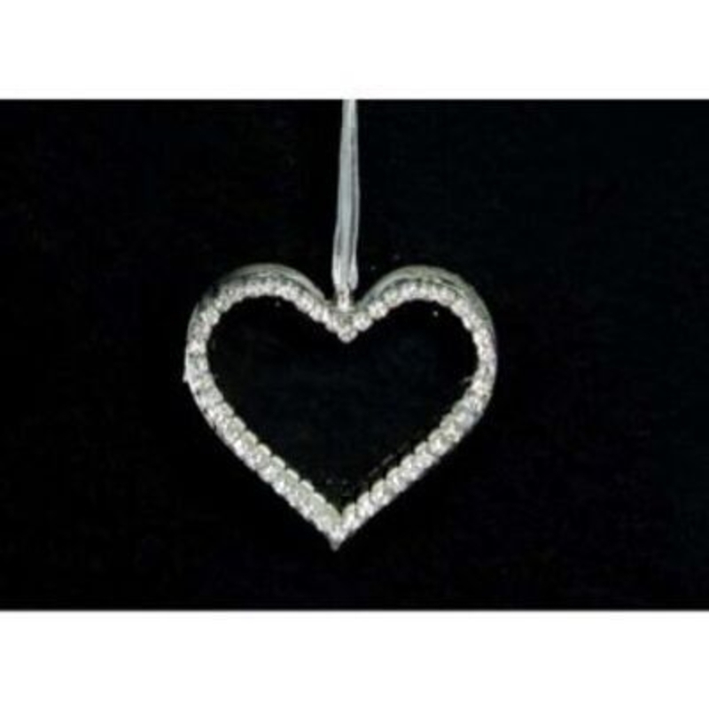 Beautiful clear glass heart with diamante edge Xmas tree decoration by designer Gisela Graham. Stunning and simple, a perfect Xmas decoration for all Xmas themes. Size 6x5.5x1.5cm Adds a bit of bling to your Xmas Tree, these Gisela Graham heart decorations will fit in with many Xmas themes<br><br>
If it is Xmas Tree Decorations to be sent anywhere in the UK you are after than look no further than Booker Flowers and Gifts Liverpool UK. Our Tree Decorations are specially selected from across a range of suppliers. This way we can bring you the very best of what is available in Tree Decorations.<br><br>
Here at Booker Flowers and Gifts we love Xmas and as such we have a massive range of traditional and contemporary Xmas Decorations.<br><br>

Gisela loves Xmas Gisela Graham Limited is one of Europes leading giftware design companies. Gisela made her name designing exquisite Xmas and Easter decorations. However she has now turned her creative design skills to designing pretty things for your kitchen, home and garden. She has a massive range of over 4500 products of which Gisela is personally involved in the design and selection of. In their own words Gisela Graham Limited are about marking special occasions and celebrations. Such as Xmas, Easter, Halloween, birthday, Mothers Day, Fathers Day, Valentines Day, Weddings Christenings, Parties, New Babies. All those occasions which make life special are beautifully celebrated by Gisela Graham Limited.<br><br>
Xmas and her love of this occasion is what made her company Gisela Graham Limited come to fruition. Every year she introduces completely new Xmas Collections with Unique Xmas decorations. Gisela Grahams Xmas ranges appeal to all ages and pockets.<br><br>
Gisela Graham Xmas Tee Decorations are second not none a really large collection of very beautiful items she is especially famous for her Fairies and Nativity. If it is really beautiful and charming Xmas Decorations you are looking for think no further than Gisela Graham.<br><br>
The glass and diamante heart Xmas Tree decorations add a sophisticated and stylish twist to your Xmas Tree. Would look good on a modern themed tree of all white decorations or within a mix of lots of different traditional Xmas Decorations. Remember Booker Flowers and Gifts for Gisela Graham Tree Decorations that can be send anywhere in the UK.
